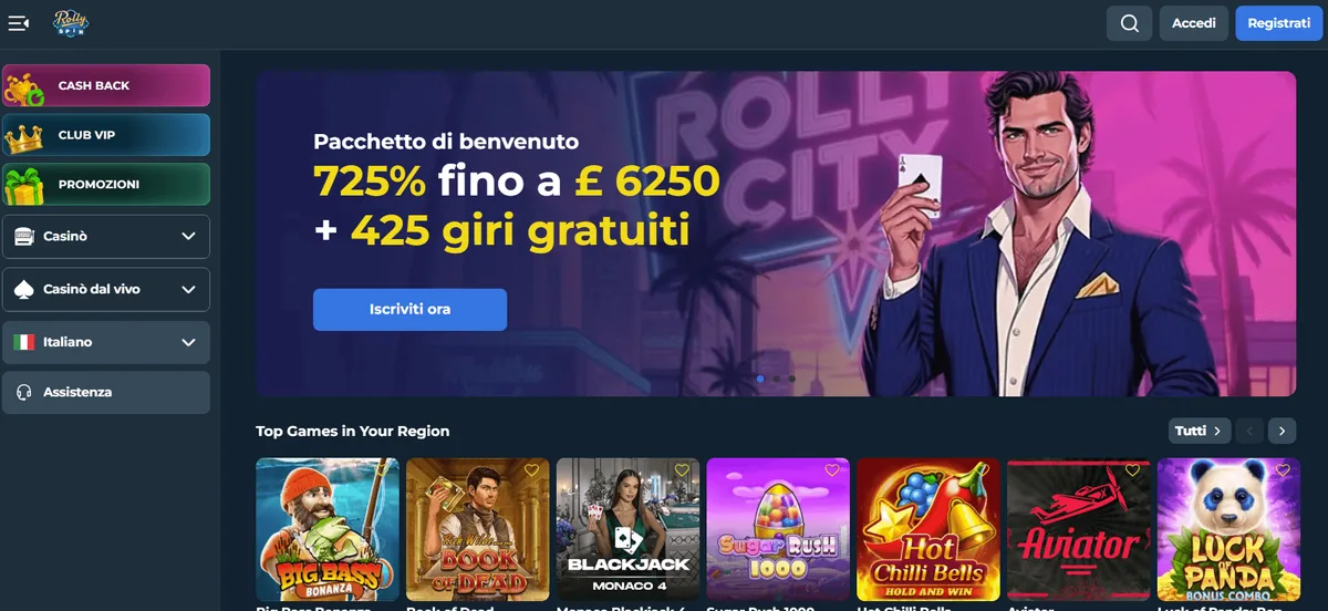 RollySpin homepage migliori casino stranieri